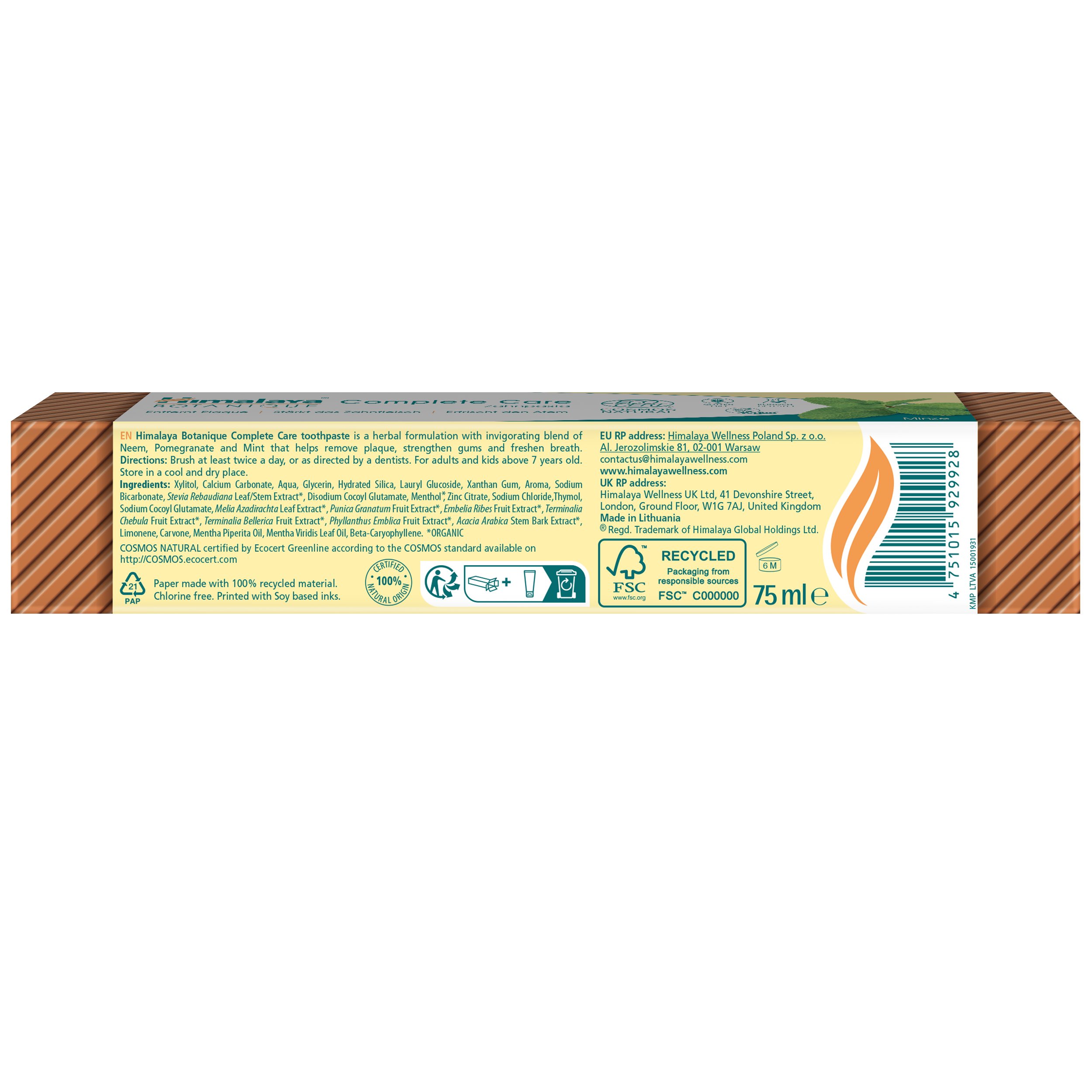 Pasta Dentífrica Botanique Cuidado Completo de menta 75 ml - Imagen 7