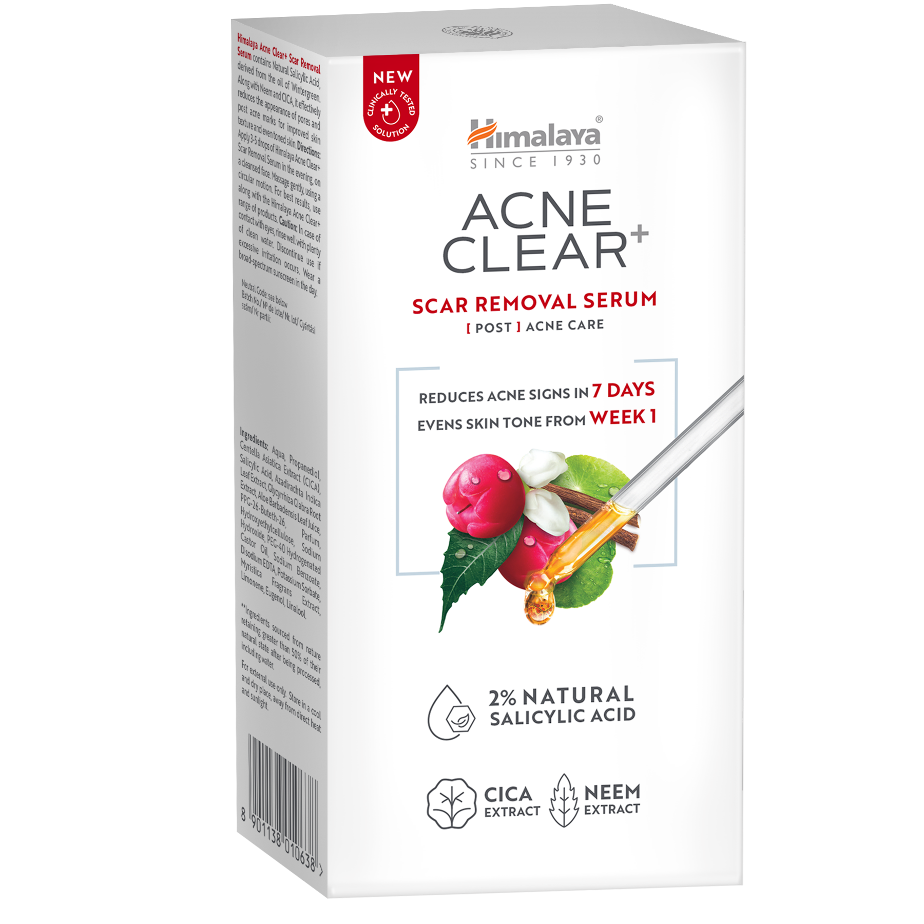 Acne Clear+ Scar Removal Serum 30 ml Carton POL 5061813 Side 1 copy